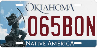 OK license plate 065BON