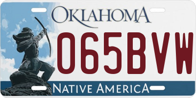 OK license plate 065BVW