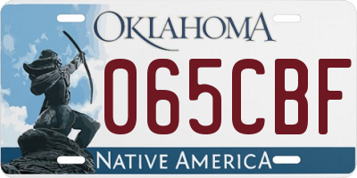 OK license plate 065CBF
