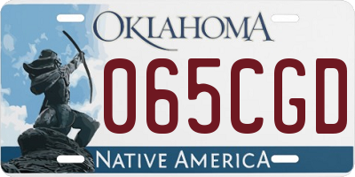 OK license plate 065CGD
