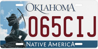 OK license plate 065CIJ