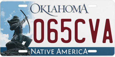 OK license plate 065CVA