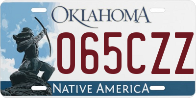 OK license plate 065CZZ