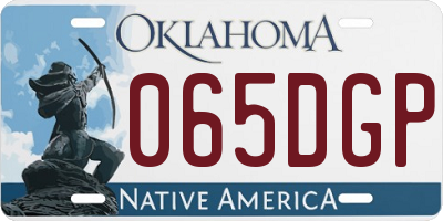 OK license plate 065DGP