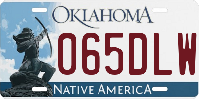 OK license plate 065DLW