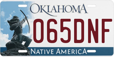 OK license plate 065DNF