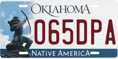 OK license plate 065DPA
