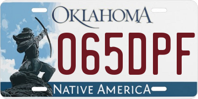 OK license plate 065DPF