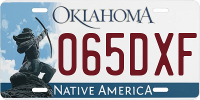 OK license plate 065DXF