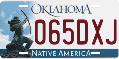 OK license plate 065DXJ