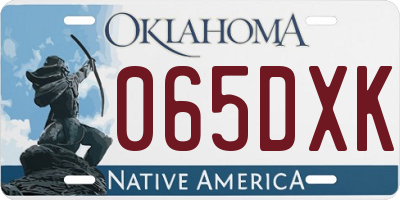 OK license plate 065DXK