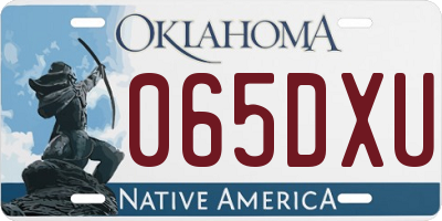 OK license plate 065DXU