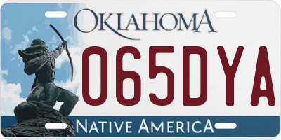 OK license plate 065DYA