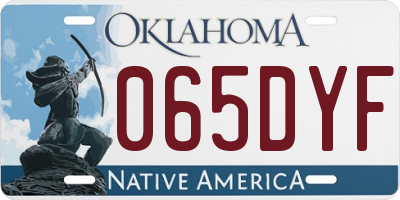 OK license plate 065DYF