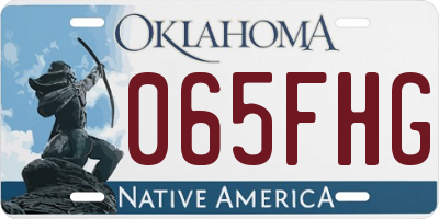 OK license plate 065FHG