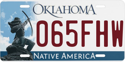 OK license plate 065FHW