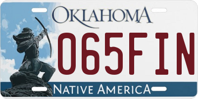 OK license plate 065FIN