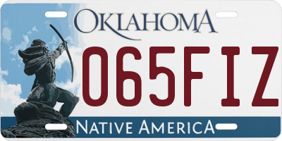 OK license plate 065FIZ