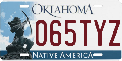 OK license plate 065TYZ