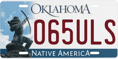 OK license plate 065ULS