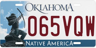 OK license plate 065VQW