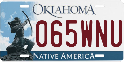 OK license plate 065WNU