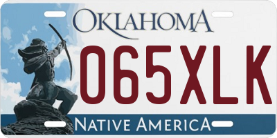 OK license plate 065XLK