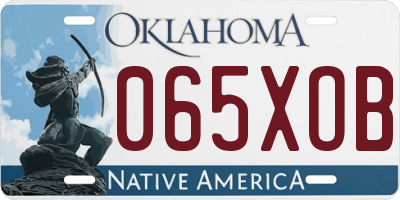 OK license plate 065XOB