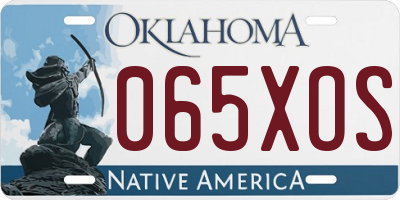 OK license plate 065XOS