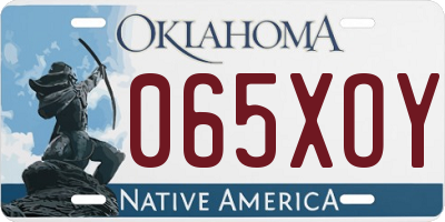 OK license plate 065XOY