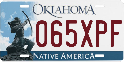 OK license plate 065XPF