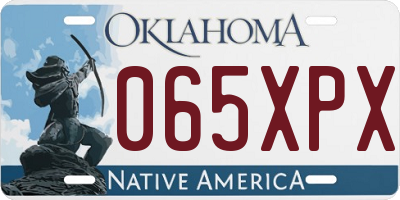 OK license plate 065XPX