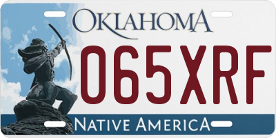 OK license plate 065XRF