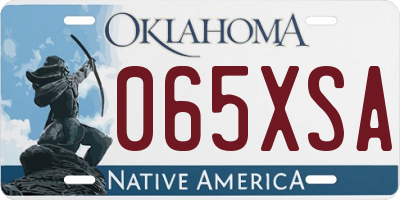 OK license plate 065XSA