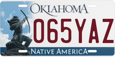 OK license plate 065YAZ