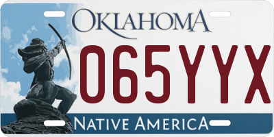 OK license plate 065YYX