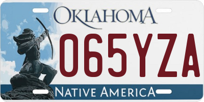 OK license plate 065YZA