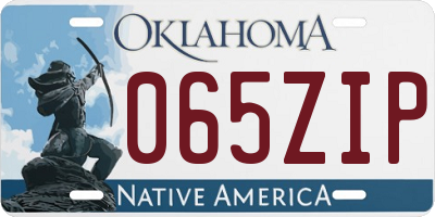 OK license plate 065ZIP