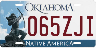 OK license plate 065ZJI