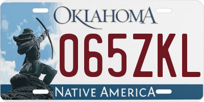 OK license plate 065ZKL
