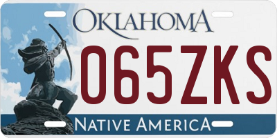 OK license plate 065ZKS