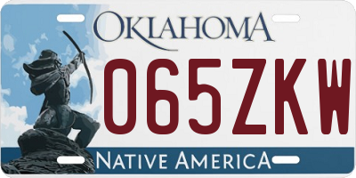 OK license plate 065ZKW