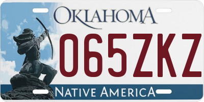 OK license plate 065ZKZ