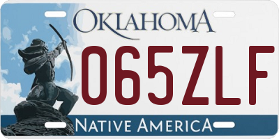 OK license plate 065ZLF