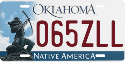 OK license plate 065ZLL