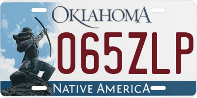OK license plate 065ZLP