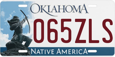 OK license plate 065ZLS