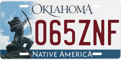 OK license plate 065ZNF
