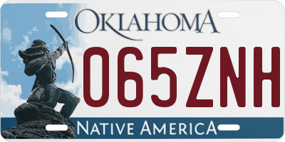 OK license plate 065ZNH