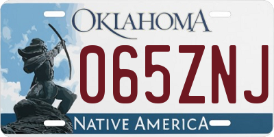 OK license plate 065ZNJ